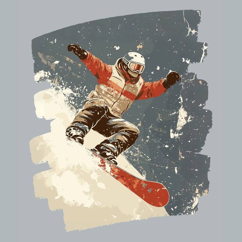 Snowboarder Pulverschnee