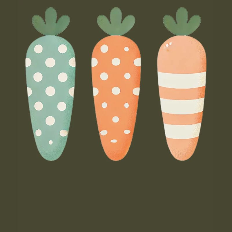 Cute Easter Carrots Pastel Stripe Dots