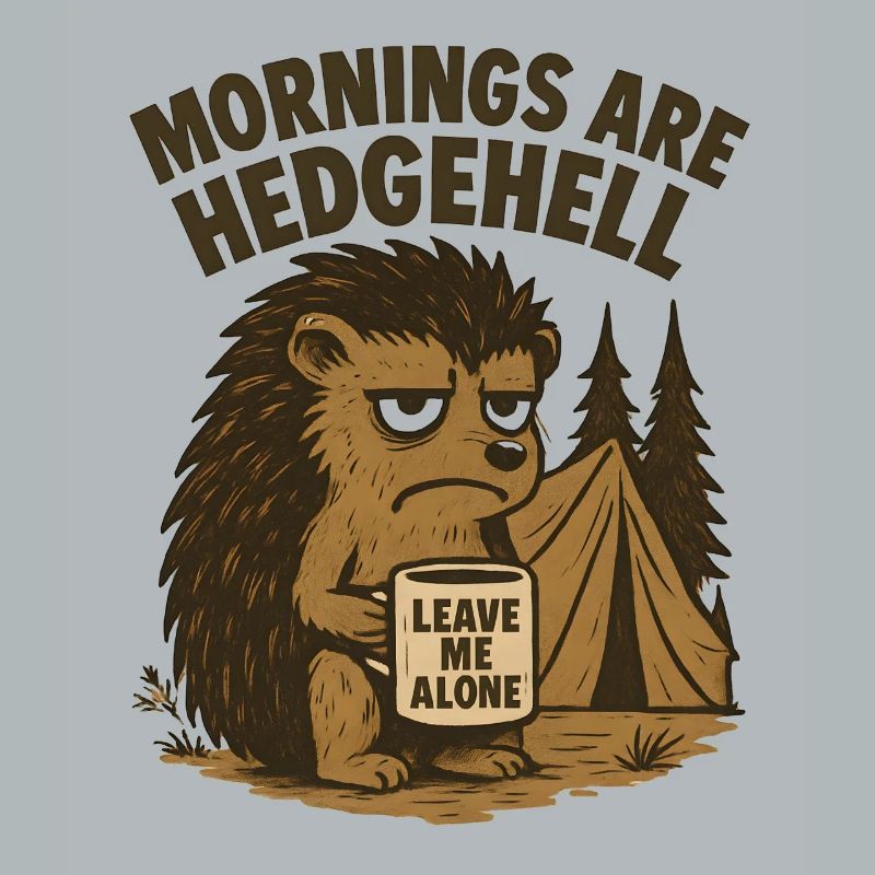 Igel mit Kaffeetasse