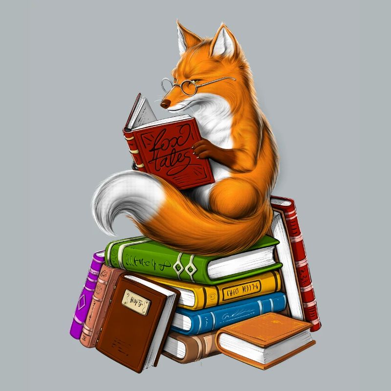 Fuchs liest ein Buch