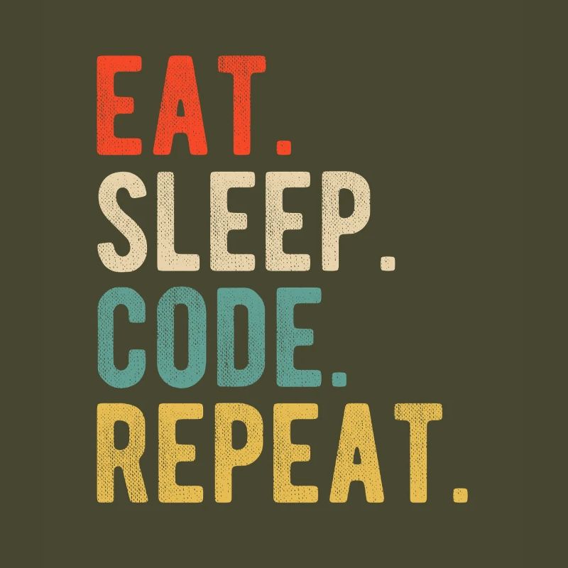 Eat Sleep Code Repeat Programmierer Nerd Retro
