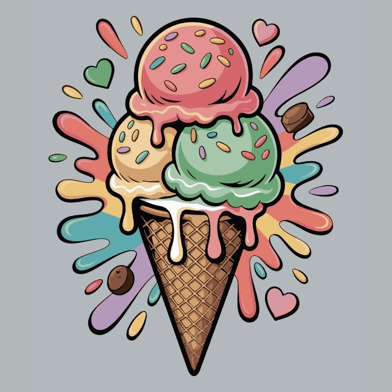 Bunte Eiscreme Explosion