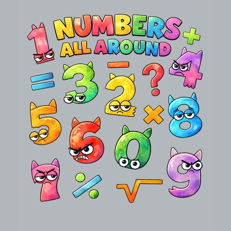 Rainbow Math Faces & Numbers