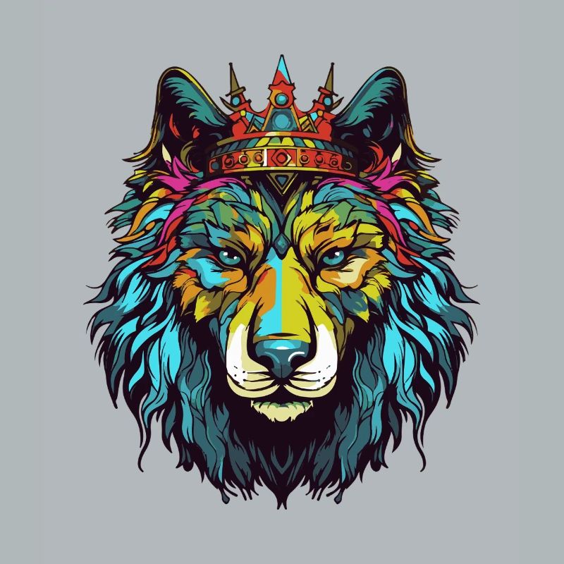 Wolf Comic Krone