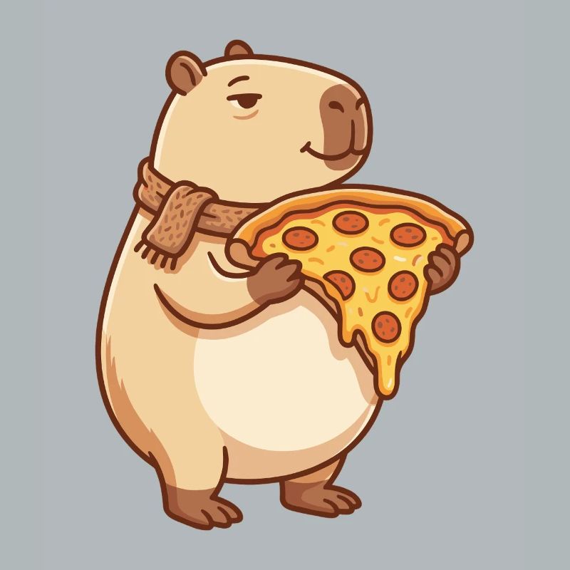 Pizza Capybara with melty cheese