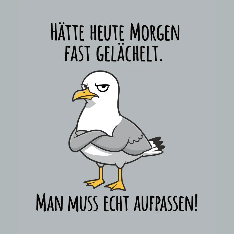 Almost Smiled – Grumpy Seagull for Morning Grouches