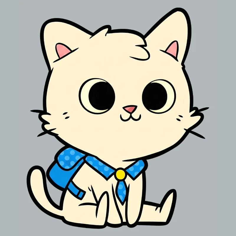 Conception de dessin animé de chat d’école mignon