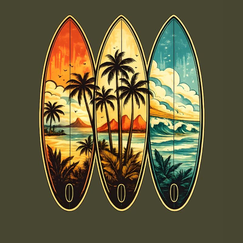 Tropisches Surf-Triptychon
