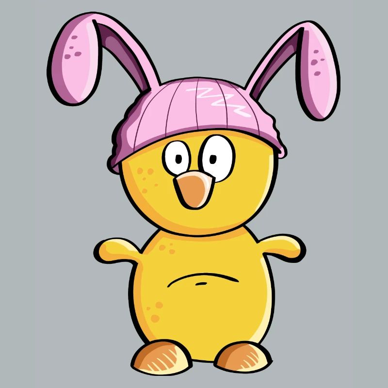 Little chick with Easter bunny hat - Easter