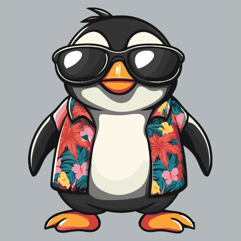 Pinguin Comic Urlaub