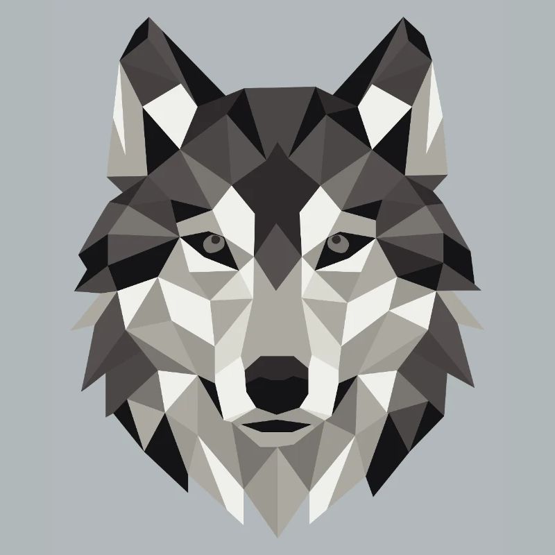 Géométrie Lowpoly de Wolf Head