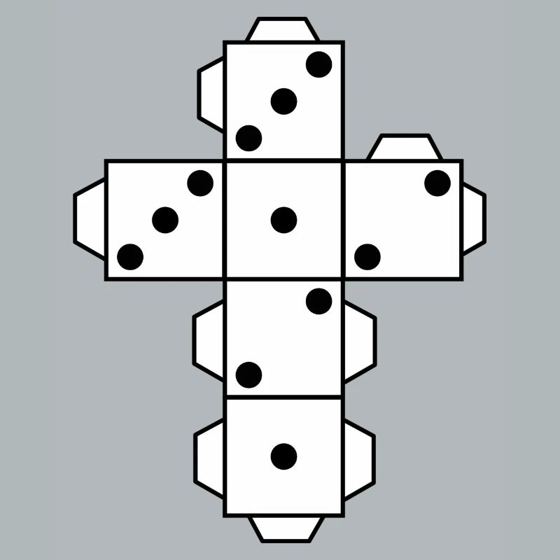 Dice Dice white dots eye fold folding cut