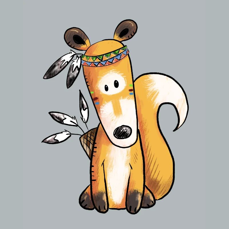 Indianer Fuchs Mit Federschmuck Fun Comic Waldtier