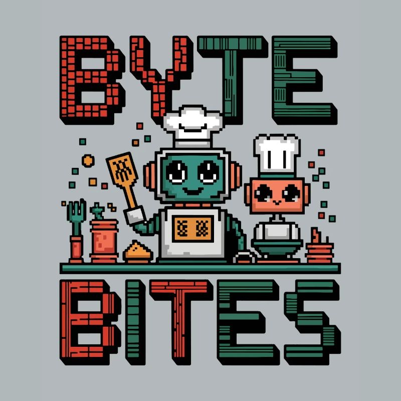 Byte - De mignons chefs robots pixel qui cuisinent pour s’amuser
