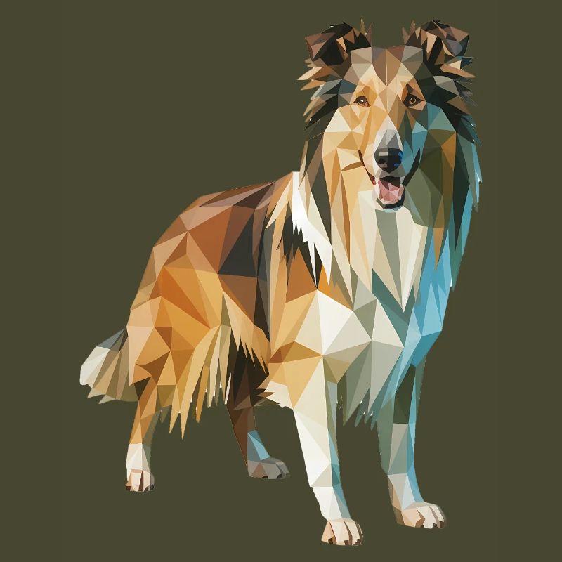Border Collie - Cooles Low Poly Logo