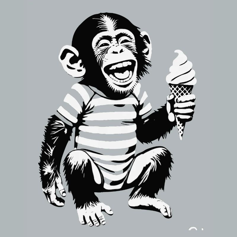 Verspielter Affe mit Eiscreme-Design
