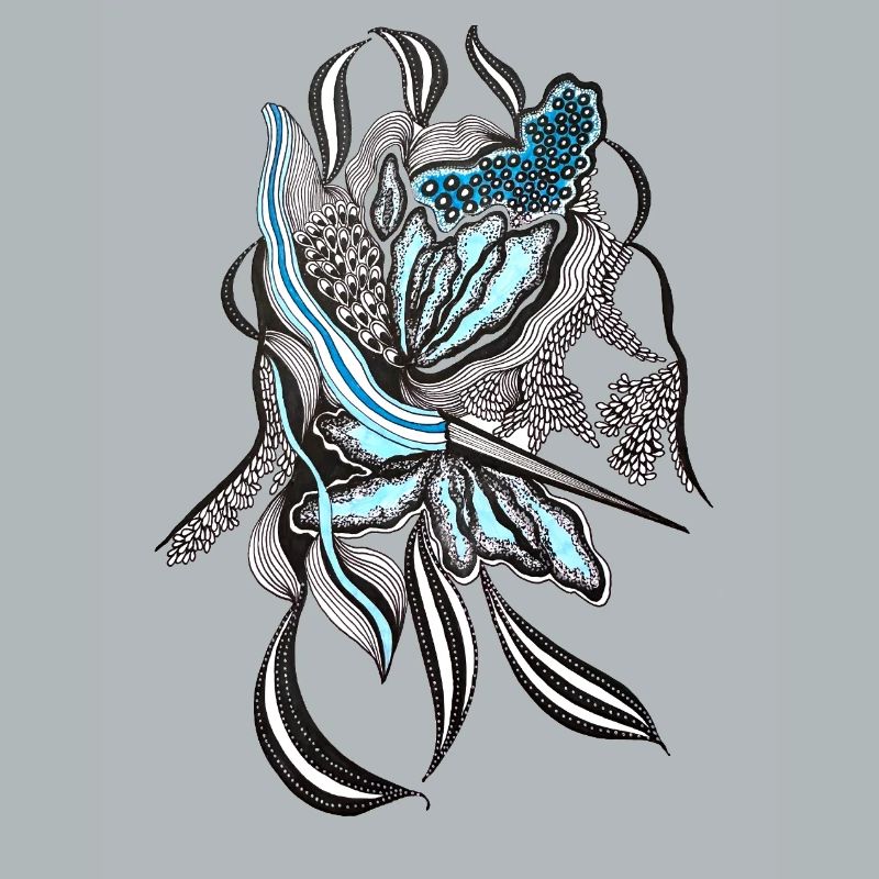 Conception de la ligne de fleur d’indigo