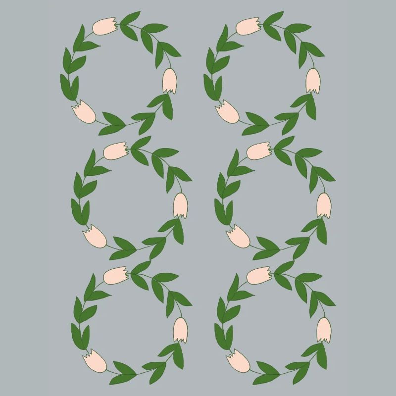 Floral pattern in grass shape