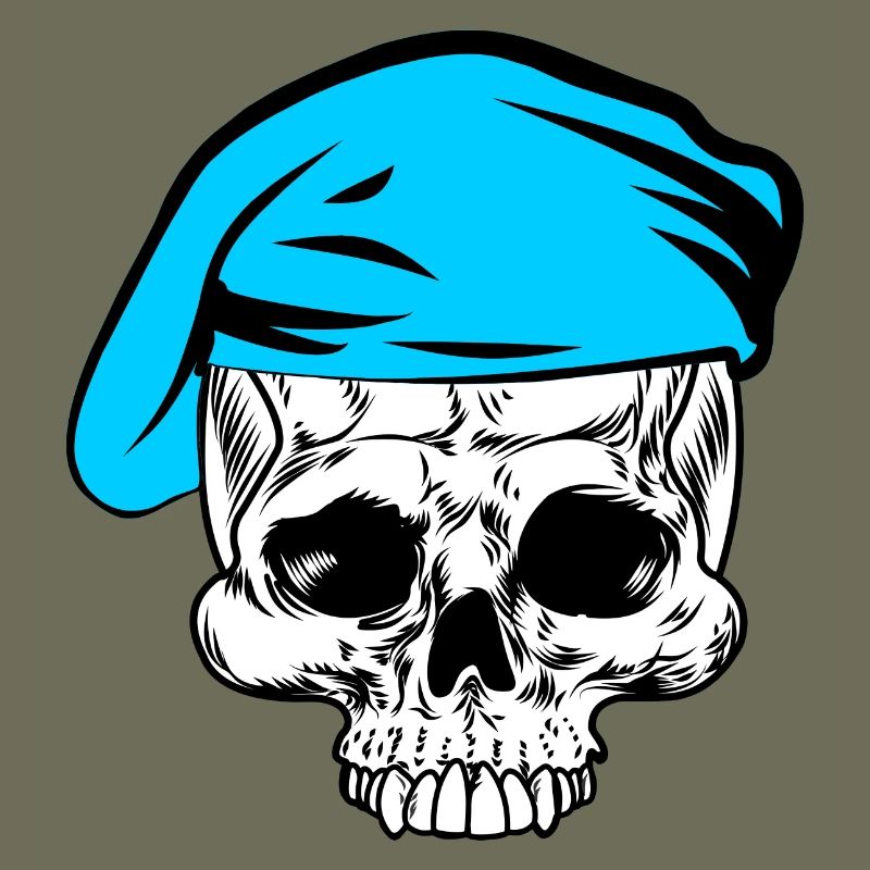Skeleton blue beret