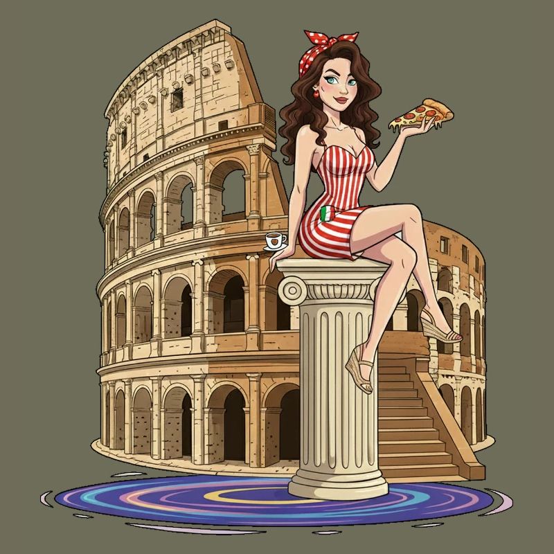 Pin-up au Colisée avec pizza
