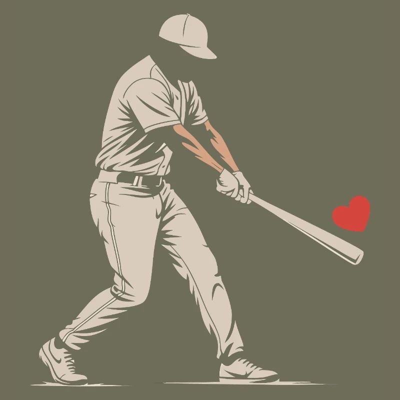 Silhouette Batteur Baseball Saint-Valentin