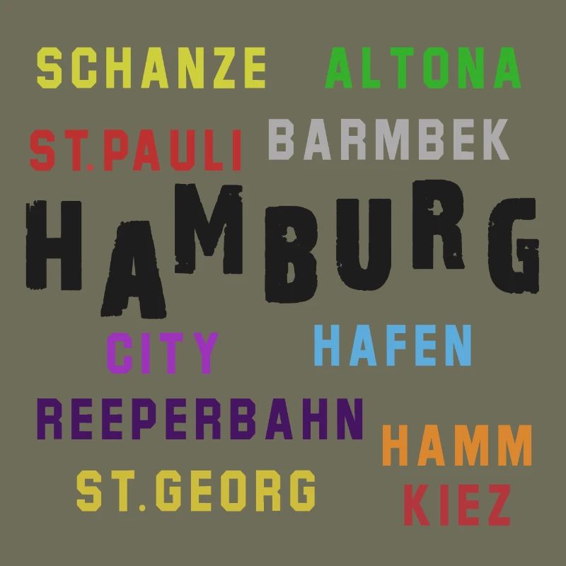 Collage typographique du quartier de Hambourg