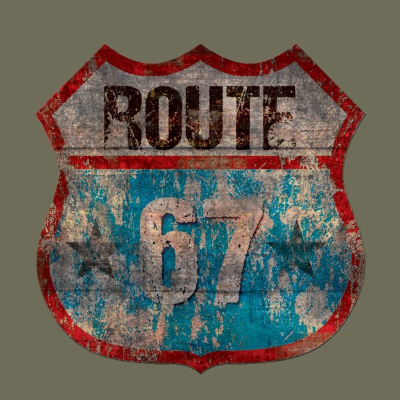Rustic Route 67 Shield Design