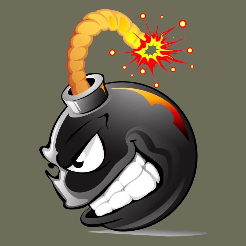 Bombe, Bombe, Bombe mit explodiertem Gesicht Bombe #