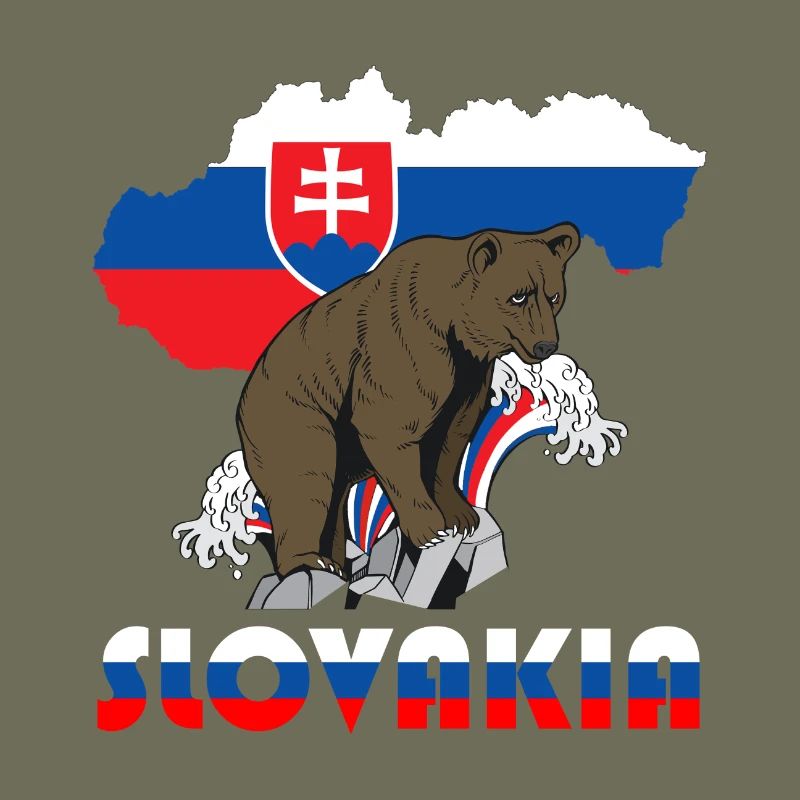Conception d'ours de Slovénie avec carte et drapeau