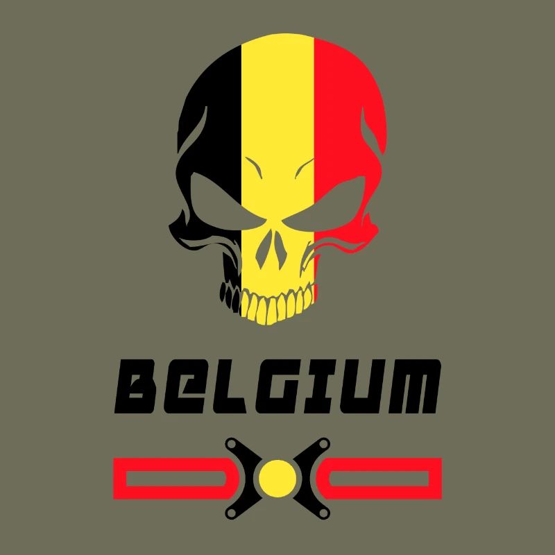 Conception de drapeau de crâne de Belgique