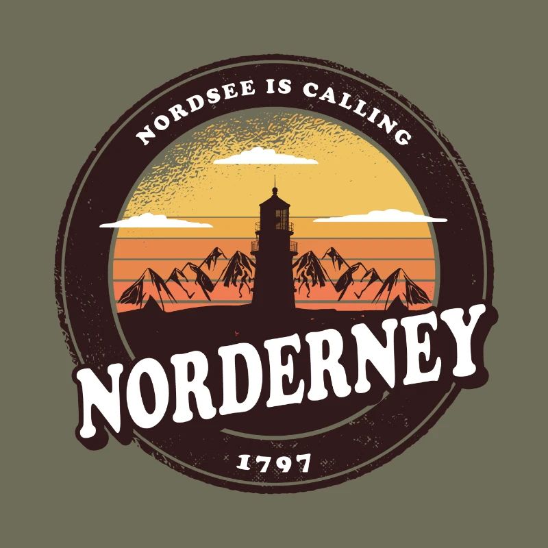 Conception du phare Norderney Sunset / Idée cadeau