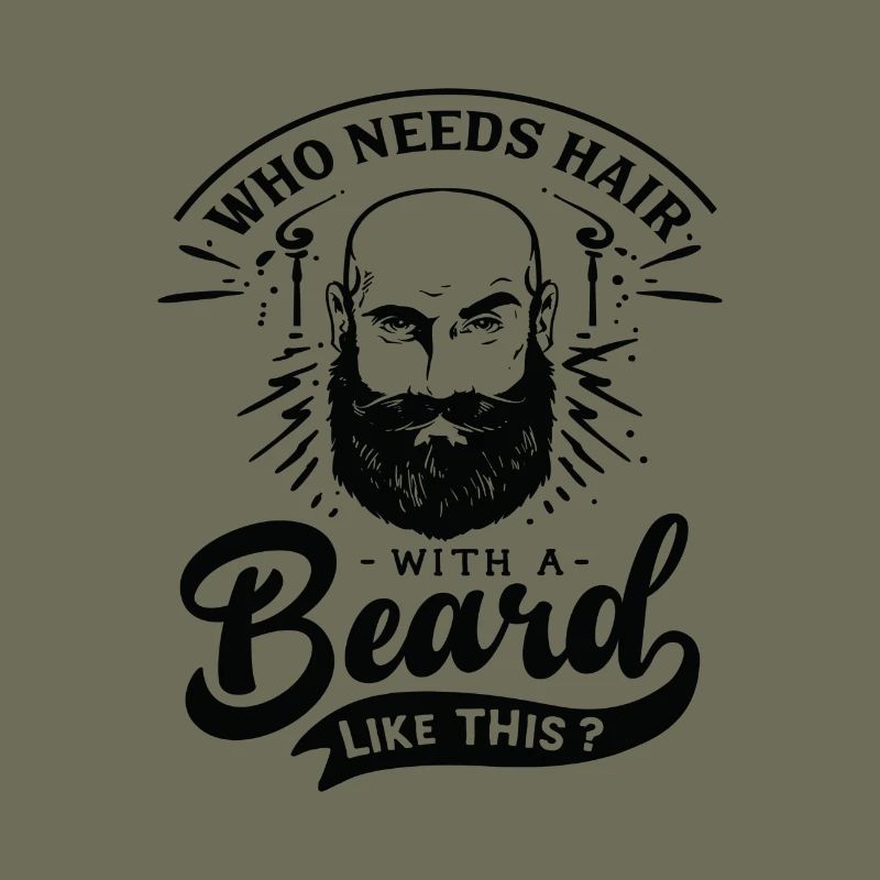 Funny Beard Hipster Men Lettering Typography