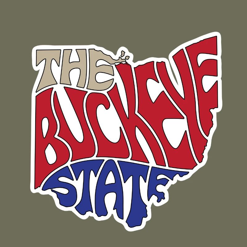 The Buckeye State Ohio Map Word Cloud