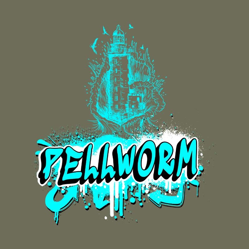 Pellworm Leuchtturm Graffiti Design