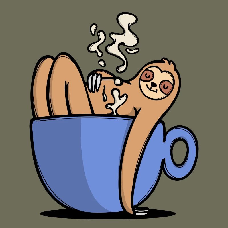 Humorous coffee lover sloth coffee cup