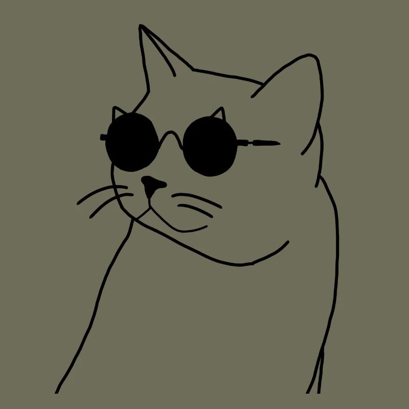 Katze mit Brille