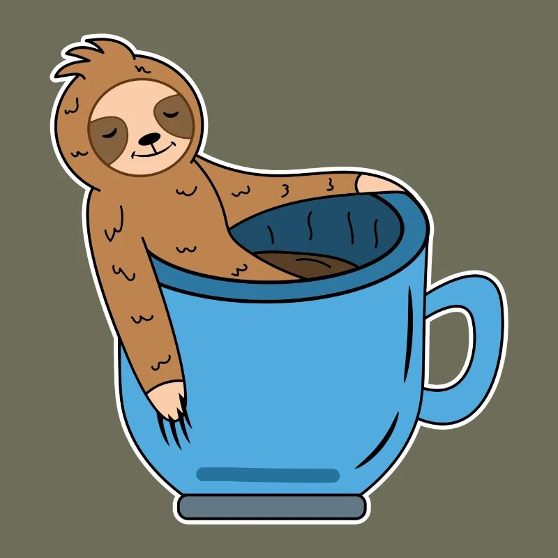 Funny sloth Caffeine Coffee Drinking coffee cup