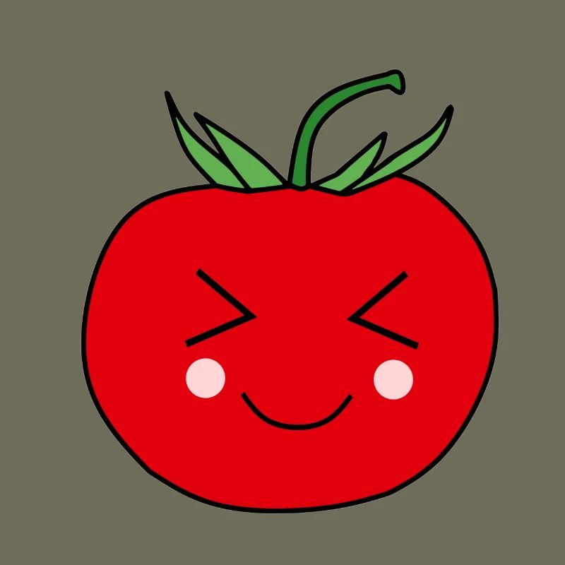 Cadeau de design de visage de tomate mignon