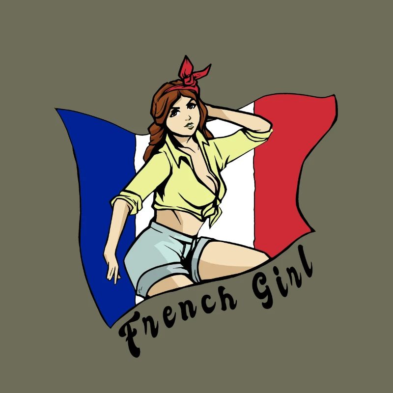 Frankreich Mädchen Flaggen Design