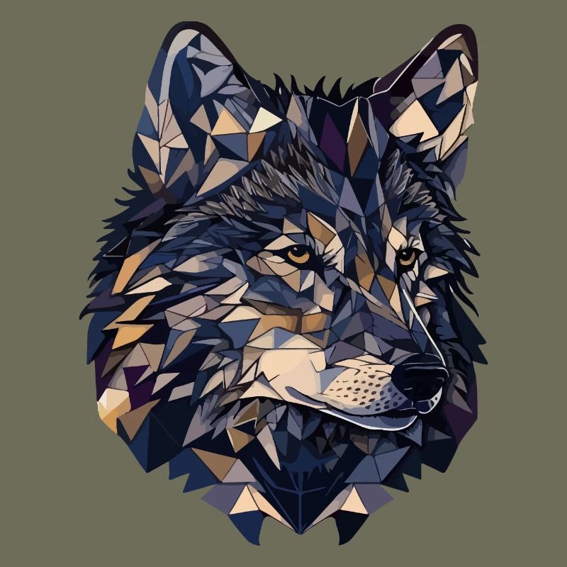 Stilisierter, geometrischer Wolf
