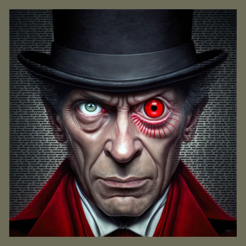 Visage double œil rouge vert- Conspircay