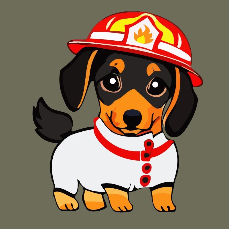 Dachshund as firefighter