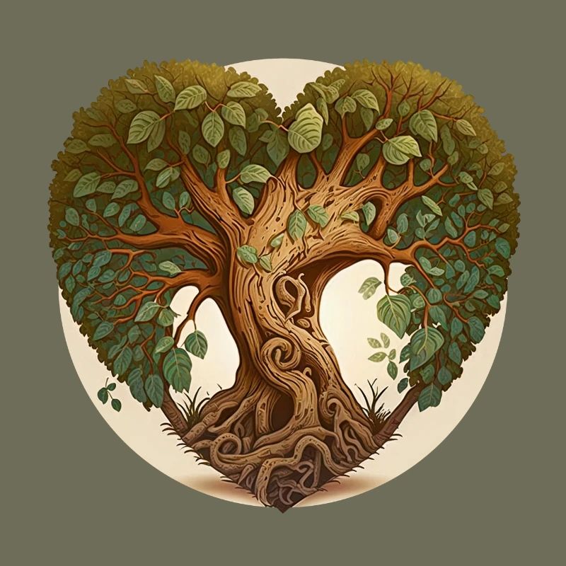 Tree in a heart shape, heart tree with background