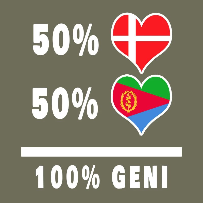 Drapeau 100% génie de l’Erythrée et du Danemark