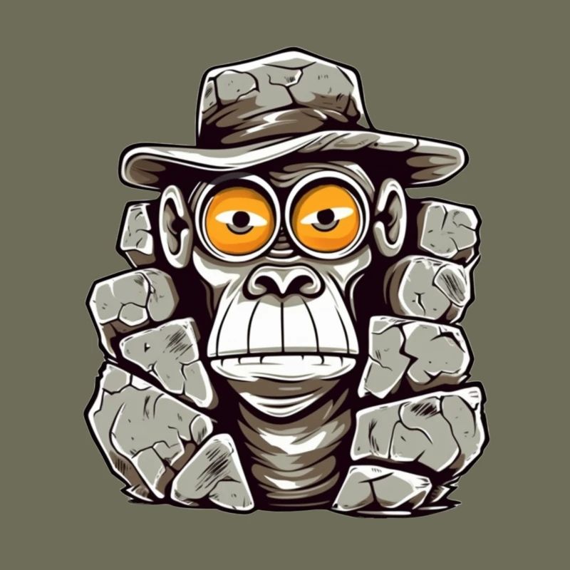Conception de t-shirt singe de l’âge de pierre