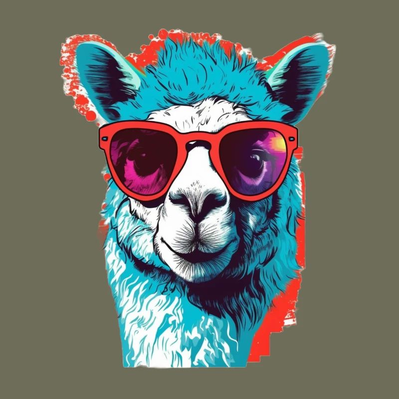 Funny Llama with sunglasses