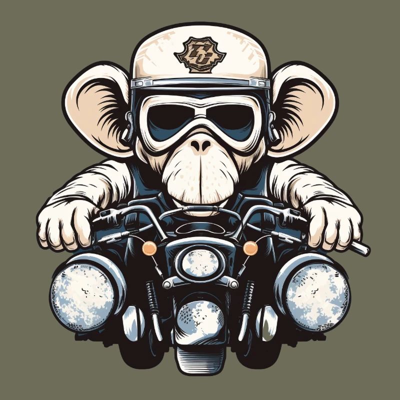 Affe auf Motorrad