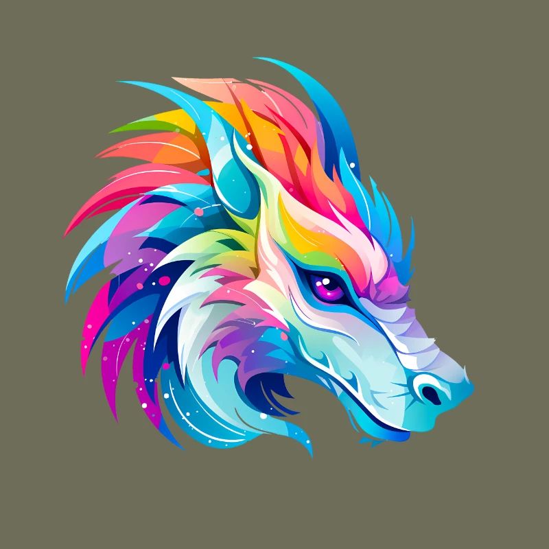 Tête de Dragon Arc-en-ciel