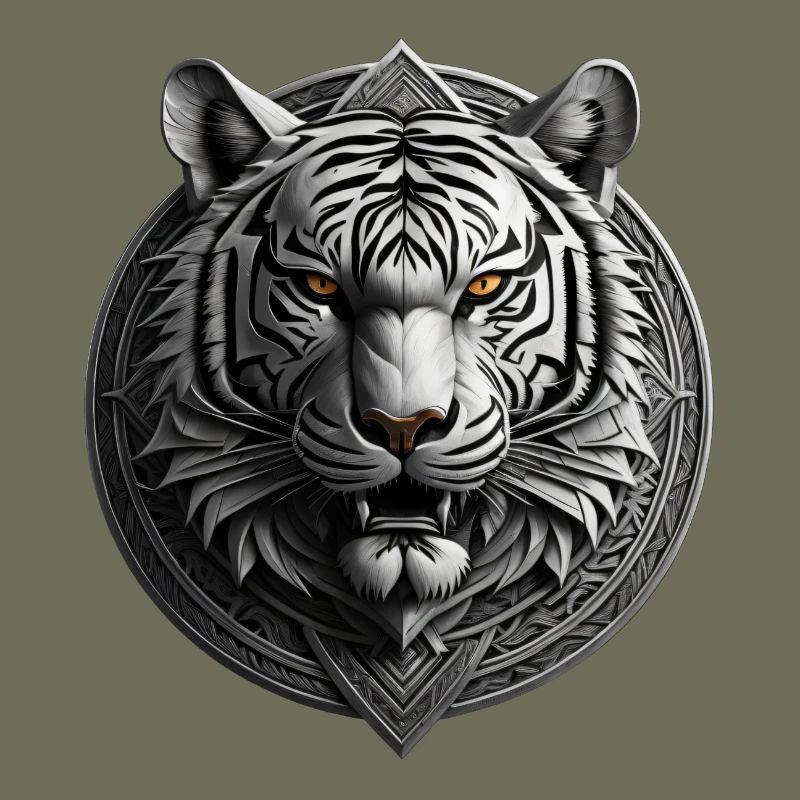 Weißer Tiger Medaillon Emblem