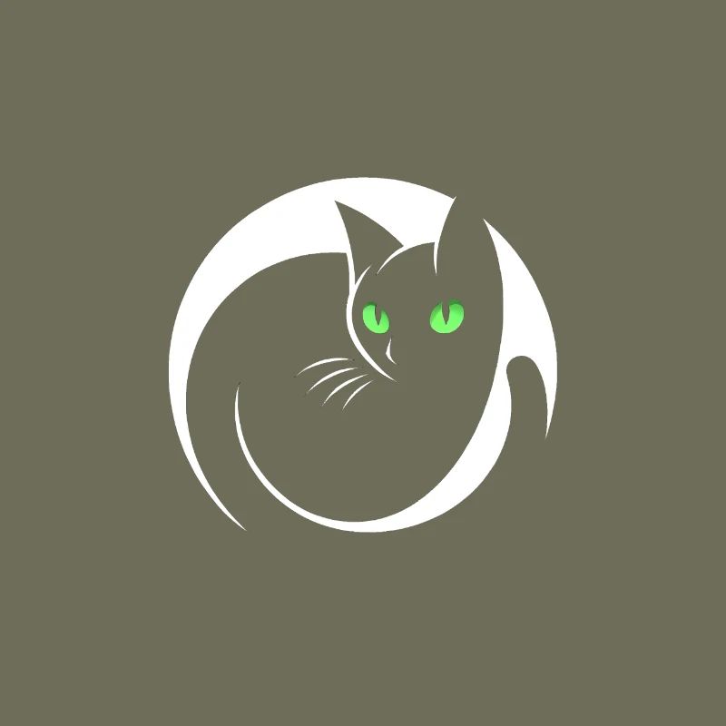 Elegante schwarze Katze